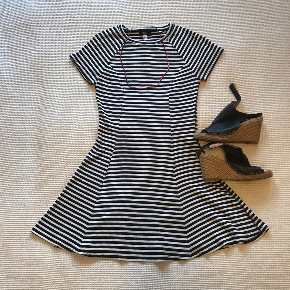 BDG Striped a-line dress